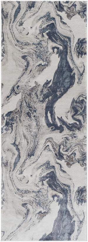 Moana Denim Blue Marble Area Rug