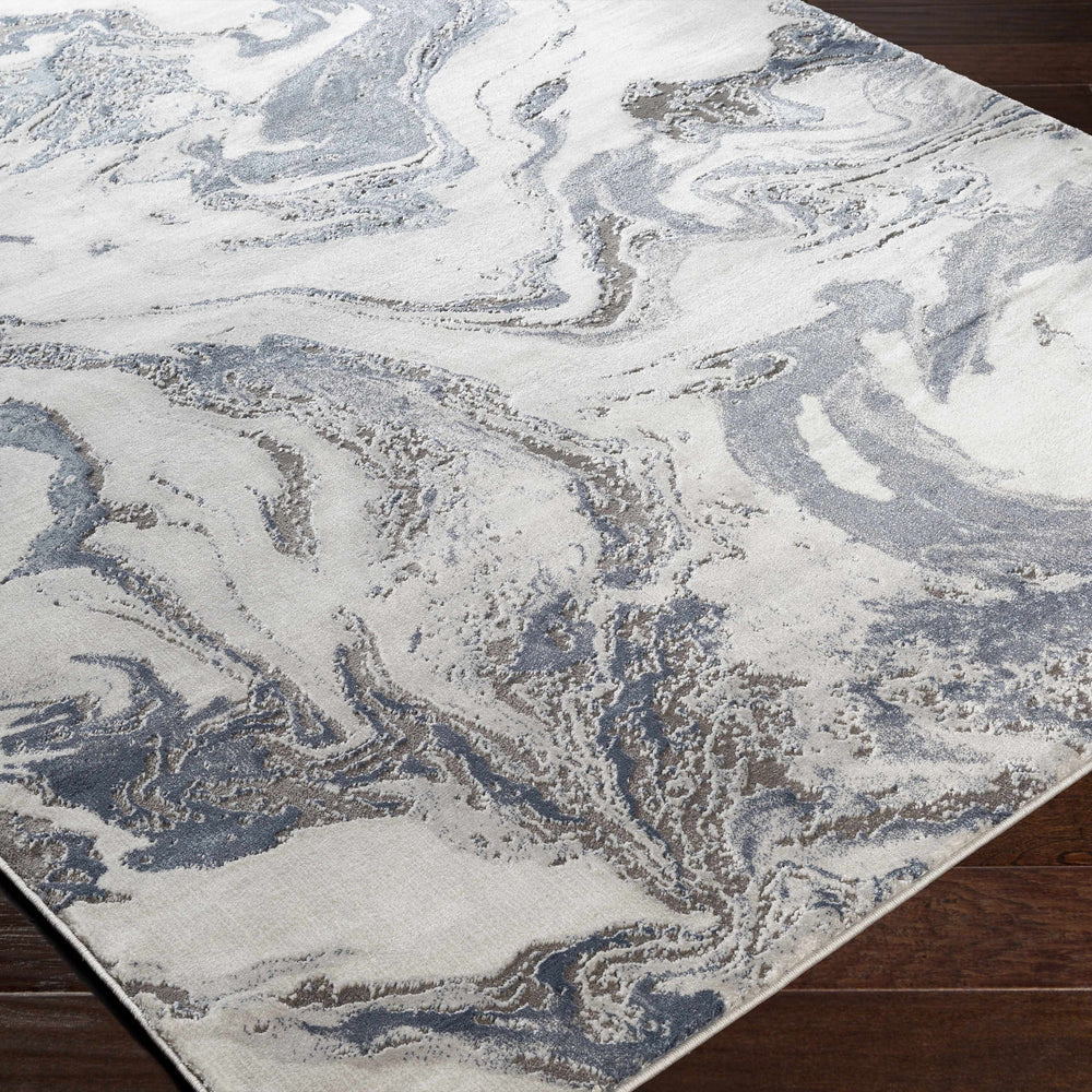 Moana Denim Blue Marble Area Rug