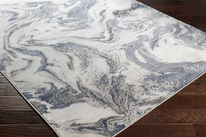 Moana Denim Blue Marble Area Rug