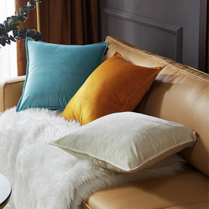 Velvet Throw Pillows pack of 2, size 12"x20, 18"x18", 20"x20" and various color options