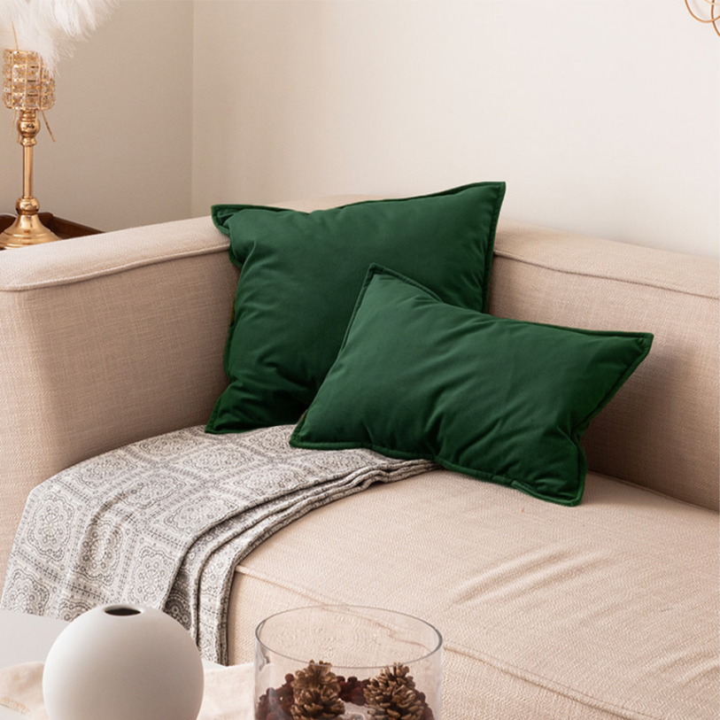 Velvet Throw Pillows pack of 2, size 12"x20, 18"x18", 20"x20" and various color options