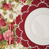 Timeless Red Scalloped Faux Leather Placemat