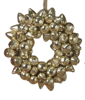 Handblown  Gold  Glass Ornament Wreath