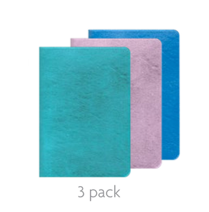 Soft Cover Notebook 3 Pack - Blue, Pink Blue