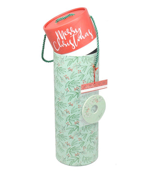 Christmas Wine Box Tube - Christmas Greenery
