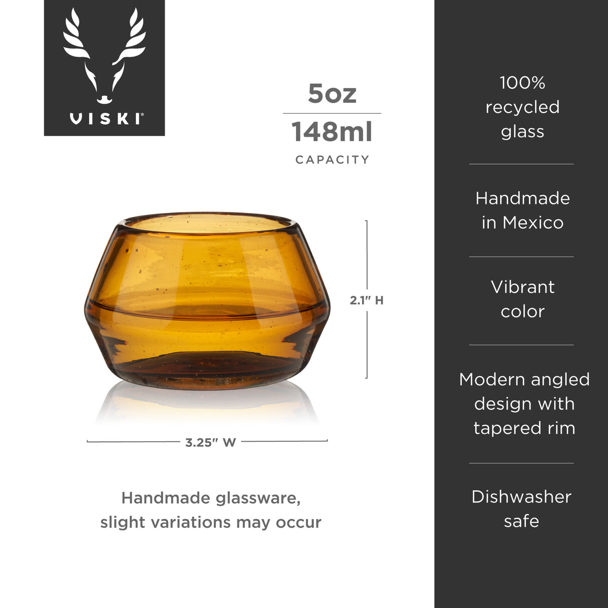 Tequila copita glass in amber viski®
