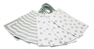 Junior Cub White With Metallic Silver Kraft Gift Bag Set of 8