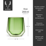 Double walled aurora tumblers in green (set of 2) by viski