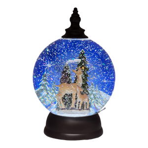 Lighted Spinning Water Globe - Deer in the Forest