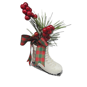 Floral Ice Skate Ornament -