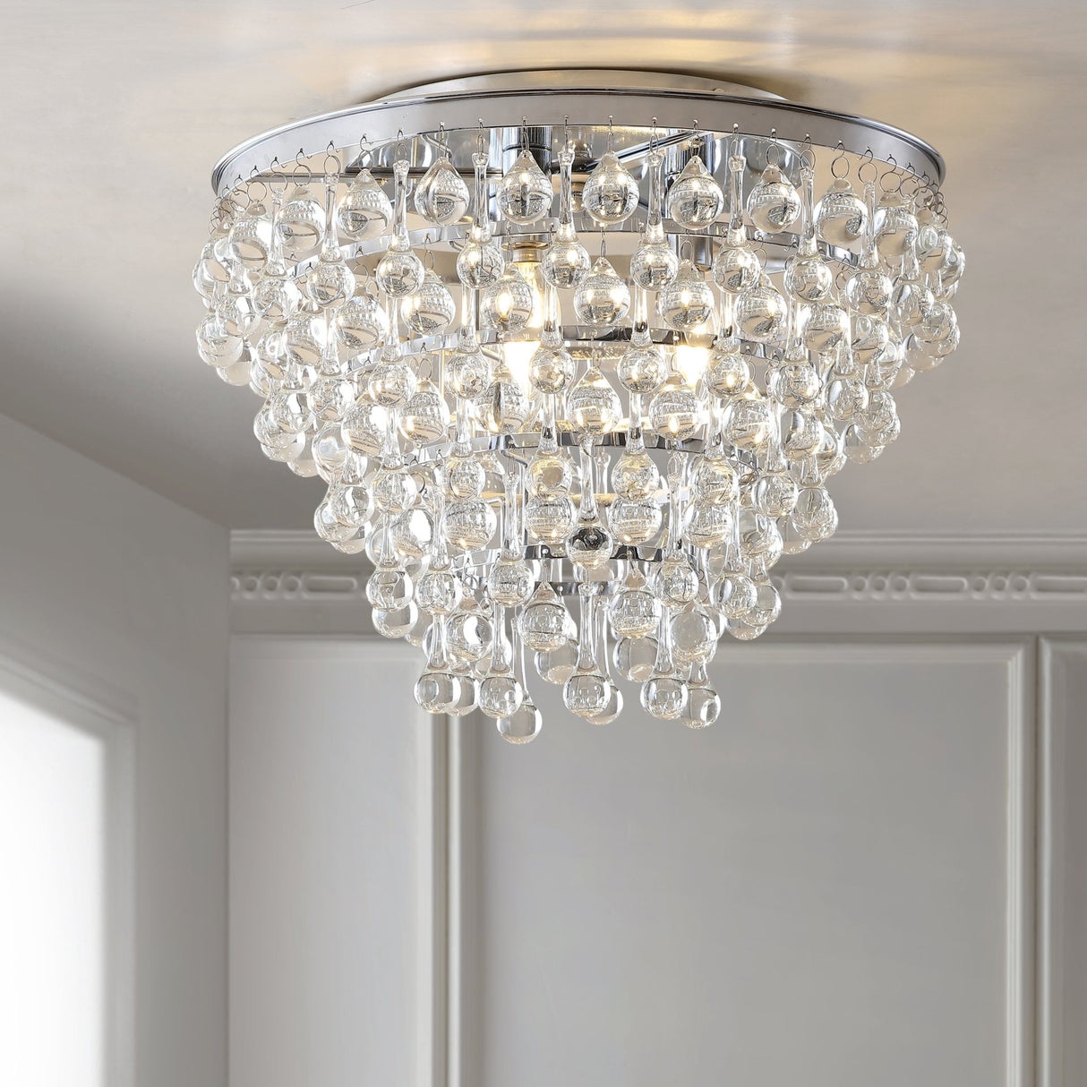 Toronto metal/crystal led flush mount - Tuesday Morning - Flush Mounts
