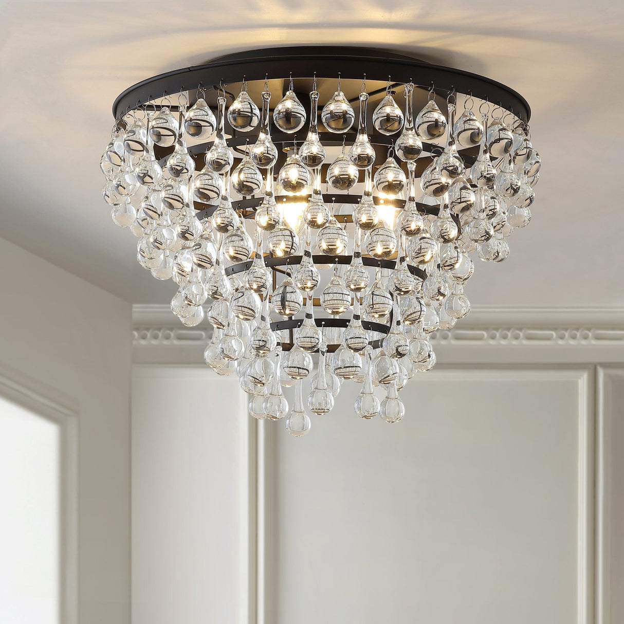 Toronto metal/crystal led flush mount - Tuesday Morning - Flush Mounts