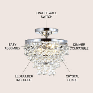 Toronto metal/crystal led flush mount - Tuesday Morning - Flush Mounts