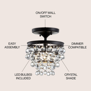 Toronto metal/crystal led flush mount - Tuesday Morning - Flush Mounts