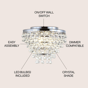 Toronto metal/crystal led flush mount - Tuesday Morning - Flush Mounts