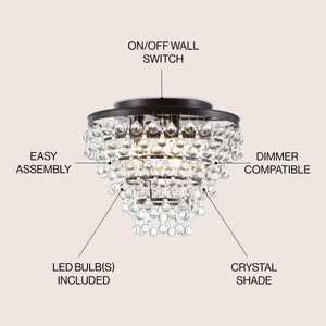 Toronto metal/crystal led flush mount - Tuesday Morning - Flush Mounts