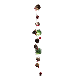 Lighted Pinecone Garland