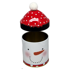 Gift Tin with Pom Pom Hat - Snowman