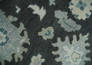 Antique look Black, Beige and Silver Hand Knotted Traditional Oushak Multi Size Wool Area Rug