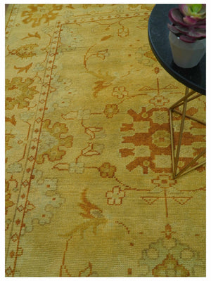 Traditional Design Antique beige and rust 8x10 Hand Knotted Wool Area Rug