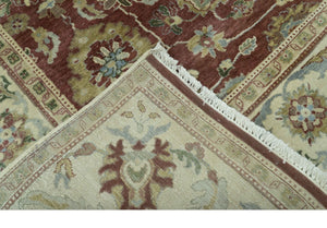 Traditional Design Red And Beige 8x10 Hand Knotted wool rug