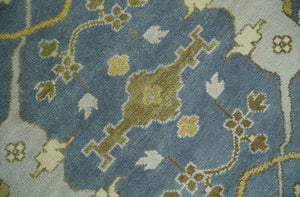 Traditional Hand Knotted 8x10 Oriental Oushak Silver, Ivory and Beige Wool Area Rug | TRDCP1168810