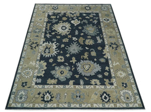 Traditional Hand Knotted Green, Beige, Silver and Ivory Multi Size Oushak Wool Area Rug