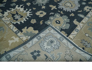 Traditional Hand Knotted Green, Beige, Silver and Ivory Multi Size Oushak Wool Area Rug