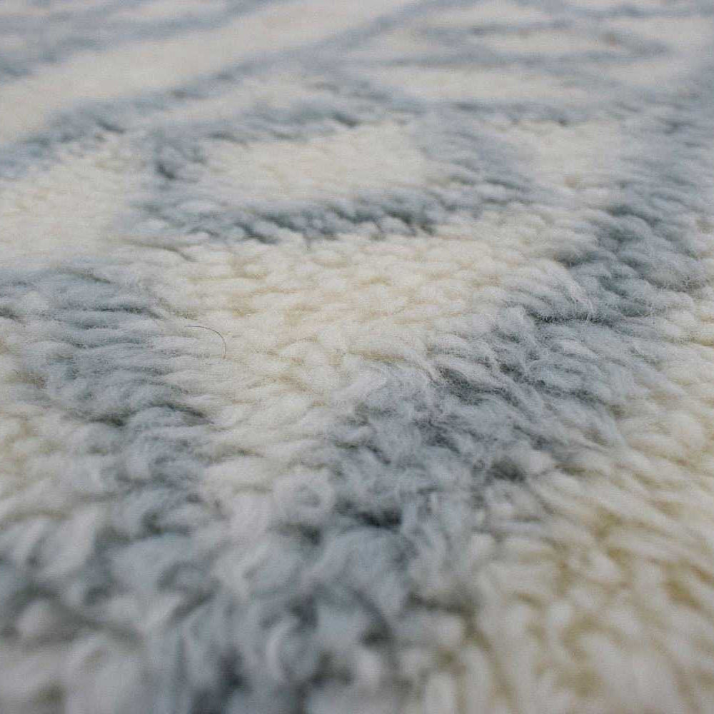 Traditional Hand Made Moroccan Design Wool Light Blue Moroccan Rug