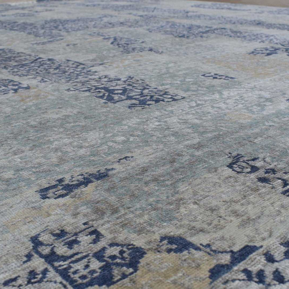 Modern Abstract Design Gray Wool And Bamboo Silk 8x10 Area Rug
