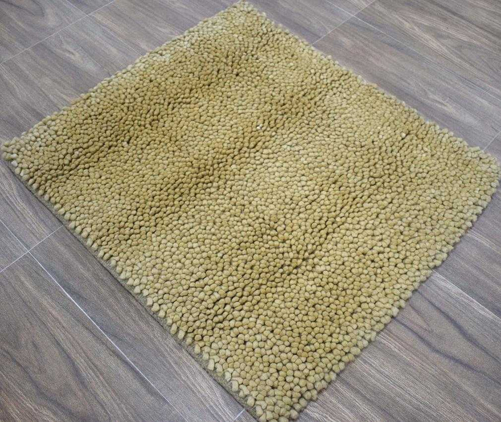 Modern Style Gold Handmade Wool 3x3 Area Rug