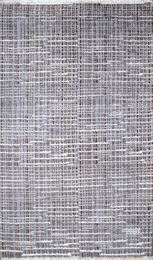 Gray And Brown Modern Style Hand Knotted Wool 2x3 Area Rug
