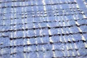 Modern Style Blue and Ivory Hand Knotted Wool 2x3 Area Rug