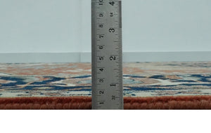 Traditional Heriz Rust and Blue Fine Hand Knotted 9x12 wool area rug