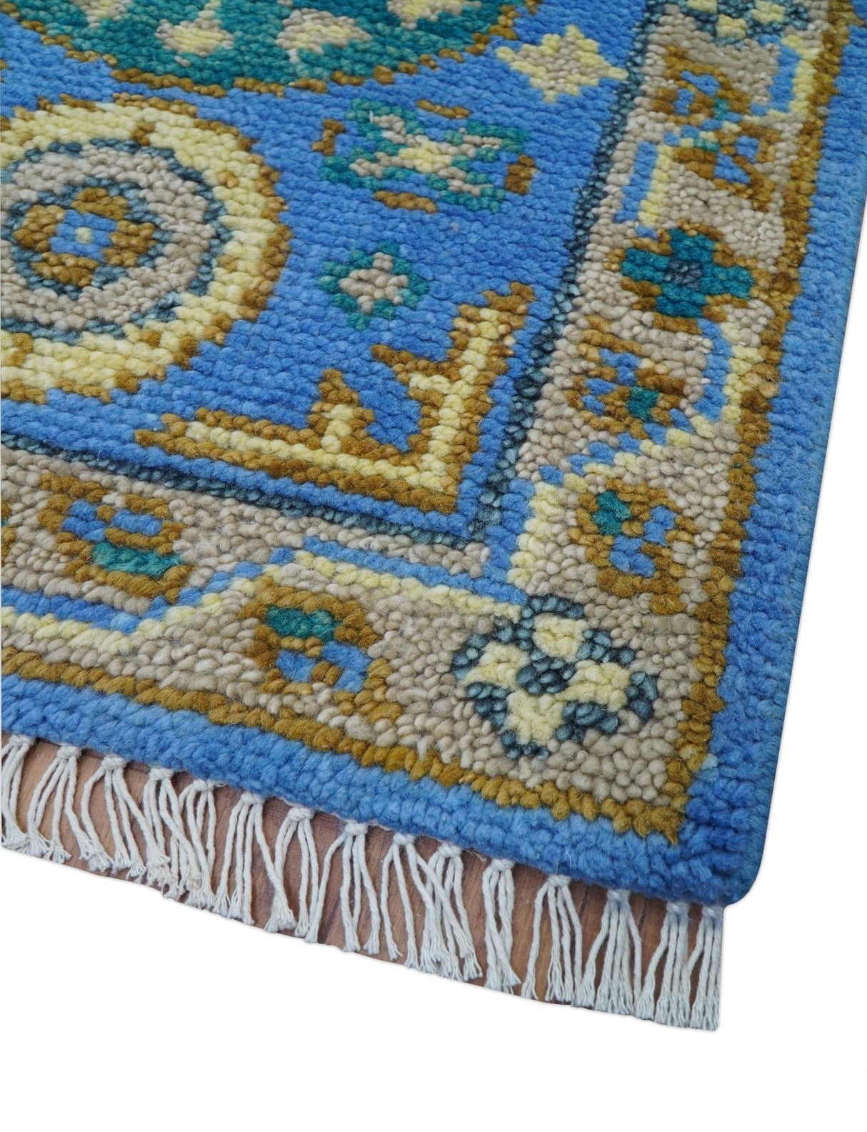 Traditional Khotan Design Blue 2x3 Wool Area Rug