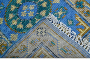 Traditional Khotan Design Blue 2x3 Wool Area Rug