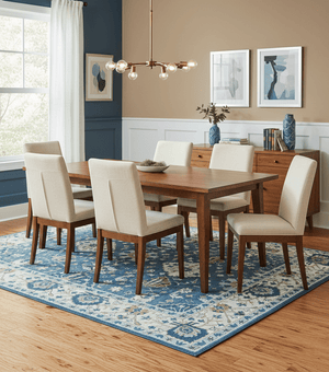 Traditional Oriental Design Beige And Blue Hand Tufted 8x10 Wool Area Rug