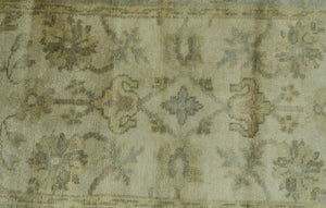 Traditional Oushak Design Blue And Beige Hand Knotted 3x5 Wool Area Rug