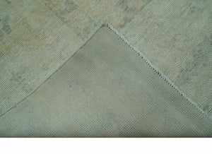 Traditional Oushak Design Blue And Beige Hand Knotted 9x12 Wool Area Rug