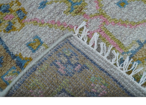 Traditional Oushak Green And Blue 2x3 Hand knotted Wool Rug