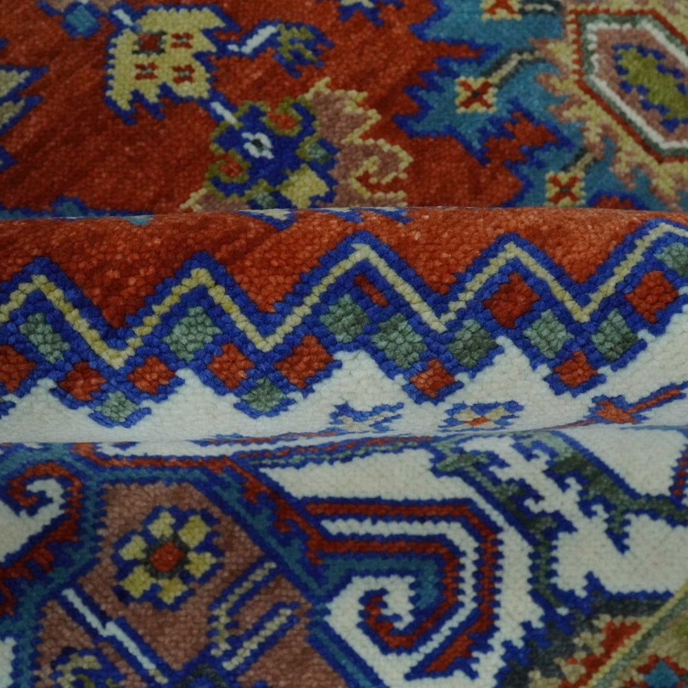 Traditional Rust, Ivory, Beige and Charcoal Multi size Hand knotted Wool Area Rug