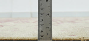 Traditional Transitional Beige And Pink Hand knotted Wool Area Rug