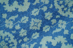 Traditional Turkish Design Blue 10x14 Hand Knotted Wool Area Rug