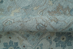 Traditional Turkish Design Blue And Beige 10x14 Hand Knotted Wool Area Rug