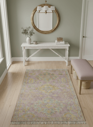 Traditional Turkish Design Pink Hand Knotted 3X5 Wool Rug