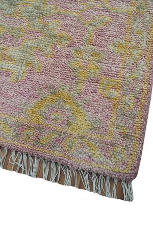 Traditional Turkish Design Pink Hand Knotted 3X5 Wool Rug