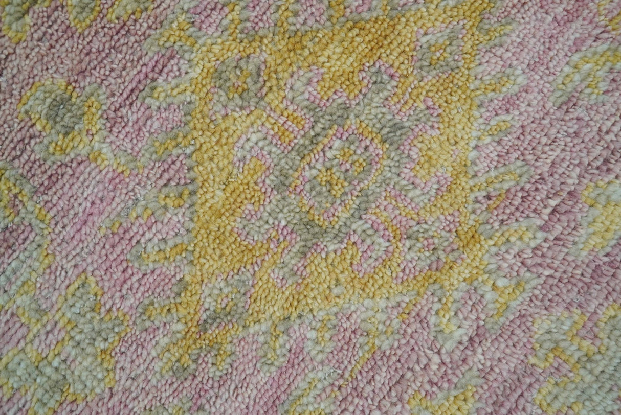 Traditional Turkish Design Pink Hand Knotted 3X5 Wool Rug