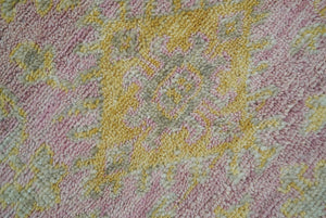 Traditional Turkish Design Pink Hand Knotted 3X5 Wool Rug