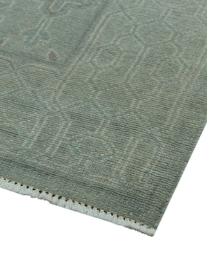 Traditional Turkish  Design Silver And Gray 6x8.7 Hand Knotted Wool Rug