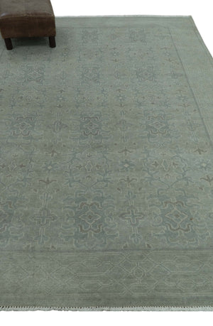 Traditional Turkish  Design Silver And Gray 6x8.7 Hand Knotted Wool Rug